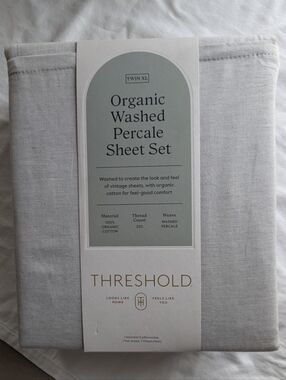 Threshold Organic Cotton Sheet Set Size Twin Xl Gray Chambray